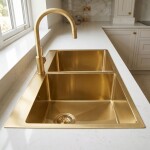 REA - Ocelový dřez Joel BRUSH GOLD bez kuchyňské baterie ZLE-06411