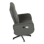 Polohovací křeslo, elektrické zabudované ovládání, šedá, látka, TV-C5479 GREY2