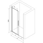 MEXEN/S - Velar L posuvné sprchové dveře 90, grafit, zlatá kartáčovaná 871-090-003-41-55