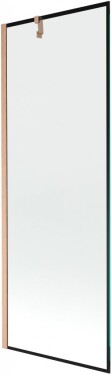 MEXEN/S - Next vanová zástěna FIX 70 x 150, černá vzor, měď kartáčovaná 895-070-000-00-70-65