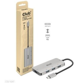 CLUB3D CSV-1547 USB-C hub stříbrná / 4x USB-A / 10Gbps (CSV-1547)