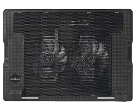 Nedis Chladicí stojan na notebook černá / Chladicí stojan na notebook / do 18" / 2x ventilátor 140 mm / USB hub (NBCR200BK)