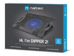 Natec Dipper 2 černá / Chladicí podložka / do 17,3" / LED podsvícení / 1x ventilátor 180 mm / 2x USB-A (NPL-2252)