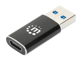 Manhattan redukce USB-A - USB-C černá / Redukce / USB 3.2 Gen 2 / 10 Gbit/s / hliník (153980)