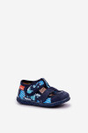 Pantofle Milami Dětské Na Suchý Zip S Dinosauřími Motivy Modré Reathiana 21