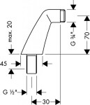 HANSGROHE - Metropol S Montážní sada vanové baterie na stěnu, chrom 14920000