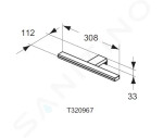 IDEAL STANDARD - Mirror&Light LED svítidlo Pandora 308x112x33 mm, 8W, chrom T320967