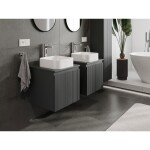 MEXEN/S - Rivel koupelnová skříňka pod umyvadlo 50 cm s deskou, 1 šuplík, reliéf , grafit mat 91A20-05047-1-BFC66