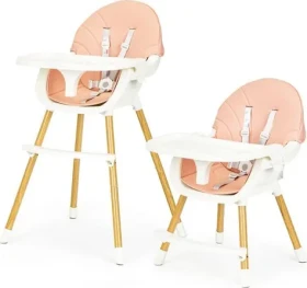ECOTOYS Jídelní židlička 2v1 Růžová / od 6 měsíců (HA-004 PINK)