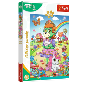 Mamido Třpytivé puzzle Treflíci 100 dílků Trefl
