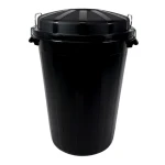 DENOX Odpadkový koš INDUSTRIAL 95 l černá / Bezpečnostní uzavírání / PE-HD / 2,5 mm stěna / -40 až +75 °C
