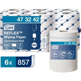 TORK Reflexní™ víceúčelový papír stírací utěrky 473242 Počet: 5142 ks - TORK Reflex 1 vrstva, bílé, 6 x 857 ks