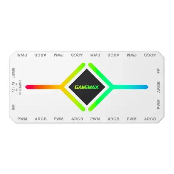 Gamemax V4.0 bílá / Rozbočovač ventilátorů / ARGB / PWM (V4.0 ARGB PWM HUB WT)