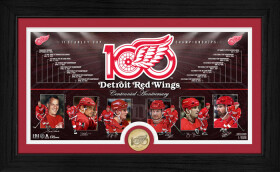 Highland Mint Sběratelská plaketa Detroit Red Wings NHL 100th bronze coin Timeline photo mint