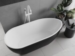 MEXEN/S - Eos volně stojící vana 150 x 75, bílá/černá, sifon a přepad bílá 52471507575-20