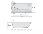 POLYSAN - NOEMI obdélníková vana 170x70x39cm, bílá 71708