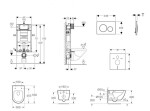 GEBERIT - Kombifix Set předstěnové instalace, klozetu Oudee a sedátka softclose, tlačítko Sigma20, matná černá/černá SANI15CA5110