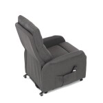 Křeslo polohovací, eletrické, šedá látka.