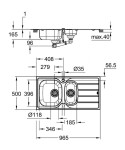 GROHE - Dřezy Dřez K200, 97x50 cm, kartáčovaná nerez 31564SD1