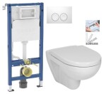 GEBERIT DuofixBasic s bílým tlačítkem DELTA21 + WC JIKA LYRA PLUS + SEDÁTKO DURAPLAST SLOWCLOSE 458.103.00.2 21BI LY5