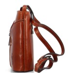 Luxusní dámská kožená crossbody kabelka Violiana, koňaková