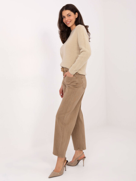 Dámské riflové kalhoty J1571 6.08 hnědé - FPrice L