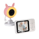 EVOLVEO Baby Monitor N35 – dětská chůvička s kamerou, VOX, teploměr, noční vidění, RGB světlo Růžová