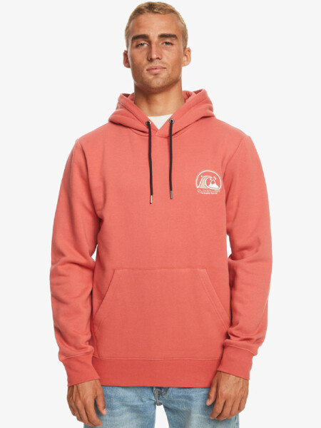 Quiksilver CLEAN CIRCLE MINERAL RED pánská mikina přes hlavu