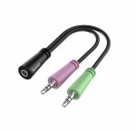 Hama 200351 headset redukce jack 3.5 mm 4pól. na 2x jack černá (200351-H)