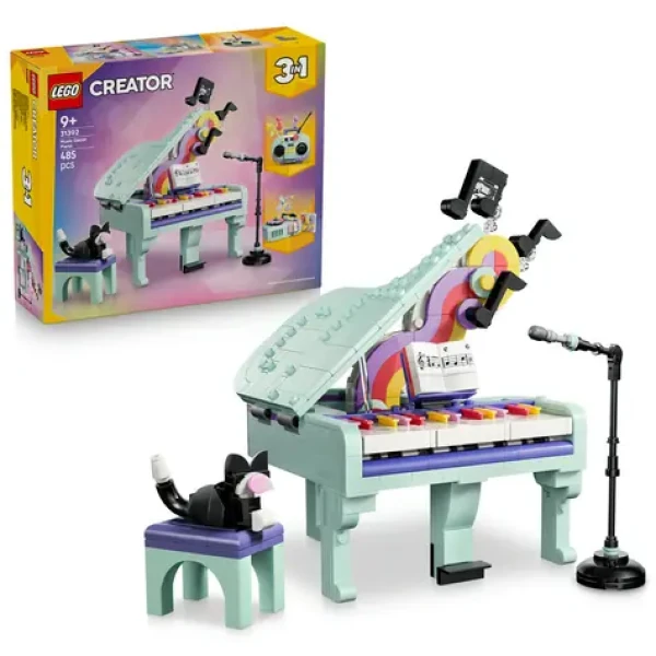 LEGO® Creator 3 v 1 31392 Hudební dekorace: Klavír s kočkou