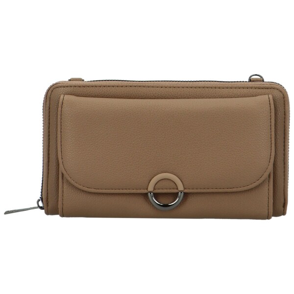 Trendy dámská koženková crossbody/peněženka Lukrecius, camel