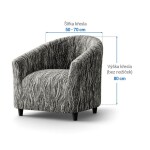 Bielastické potahy UNIVERSO NOVÉ žíhané černobílé klubové křeslo (š. 50 - 70 cm)