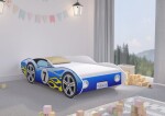 DumDekorace Jedinečná chlapecká dětská postel modré závodní auto 140 x 70 cm