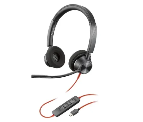 Poly Blackwire 3320 černá / Náhlavní souprava / mikrofon / dvě sluchátka / USB-C (76J18AA)