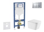 GEBERIT - Duofix Set předstěnové instalace, klozetu Arkas I a sedátka softclose, tlačítko Sigma20, lakovaný chrom mat/chrom SANI11CA2115