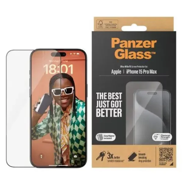 PanzerGlass Ceramic Apple iPhone 15 Pro Max s instalačním rámečkem (2840)