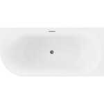 MEXEN/S - Mia volně stojící rohová vana pravá 180 x 80, bílá, sifon a přepad grafit kartáčovaná 52691808000P-66