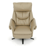 Relaxační křeslo, elektrické zabudované ovládání, krémová, kůže,TV-B3980 CRM3