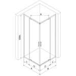 MEXEN/S - Exo čtvercový křídlový sprchový kout 100 x 100, transparent, chrom - 8110-110-110-01-00 8110-100-100-01-00