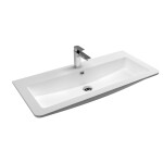 Mereo Siena, koupelnová skříňka s umyvadlem z litého mramoru 101 cm, bílá lesk CN412M1
