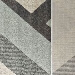 DumDekorace Moderní koberec s geometrickými vzory v šedých barvách Šířka: 120 cm | Délka: 170 cm
