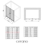 CERANO - Sprchové 2-křídlové dveře Antelo L/P - 6 mm - černá matná, transparentní sklo - 92x190 CER-432352