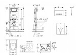 GEBERIT - Duofix Set předstěnové instalace, klozetu a sedátka Villeroy & Boch, tlačítka Sigma50, DirectFlush, SoftClose, CeramicPlus, alpská bílá 111.300.00.5 NB8