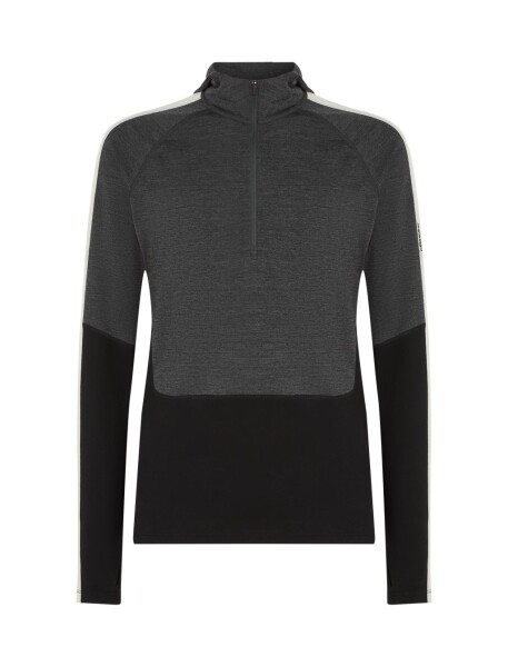 ICEBREAKER Mens 200 Oasis+ LS Half Zip Hood, Black/Jet Heather/Undyed/Cb velikost: M