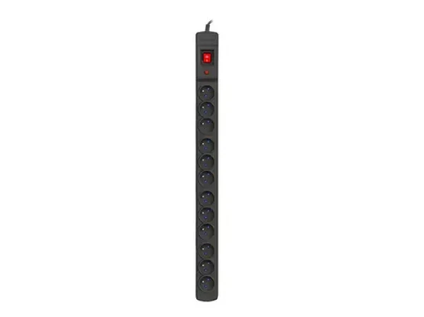 Armac M12/16A Rack 19" černá / Rozvodný panel / 12 zásuvek / 16A / 1,5 m kabel (M12/15/CZ)