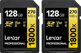 Lexar Professional 1800x SDXC 128GB (2ks) / Paměťová karta / čtení: 270 MB/s / zápis: 180 MB/s / UHS-II U3 / Class 10 (LSD1800128G-B2NNG)