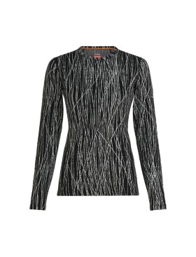 ICEBREAKER Wmns 260 Vertex LS Crewe Delta AOP, Black/Snow/J velikost: M