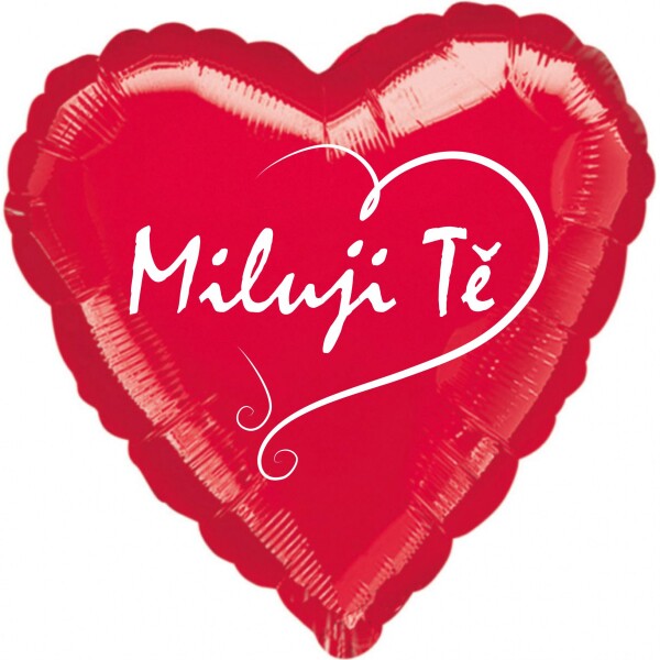 Balónek fóliový červené srdíčko Miluji Tě balonky.cz Balónek fóliový červené srdíčko Miluji Tě balonky.cz