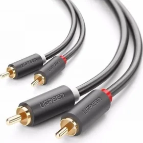 Ugreen Kabel 2x RCA (Cinch) - 2x RCA (Cinch) 3 m černá / Audio kabel / RCA - RCA / 3 m (UGR315BLK)