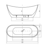 CERSANIT - Volně stojící akrylátová vana OVAL ZEN DOUBLE 182X71 S301-331